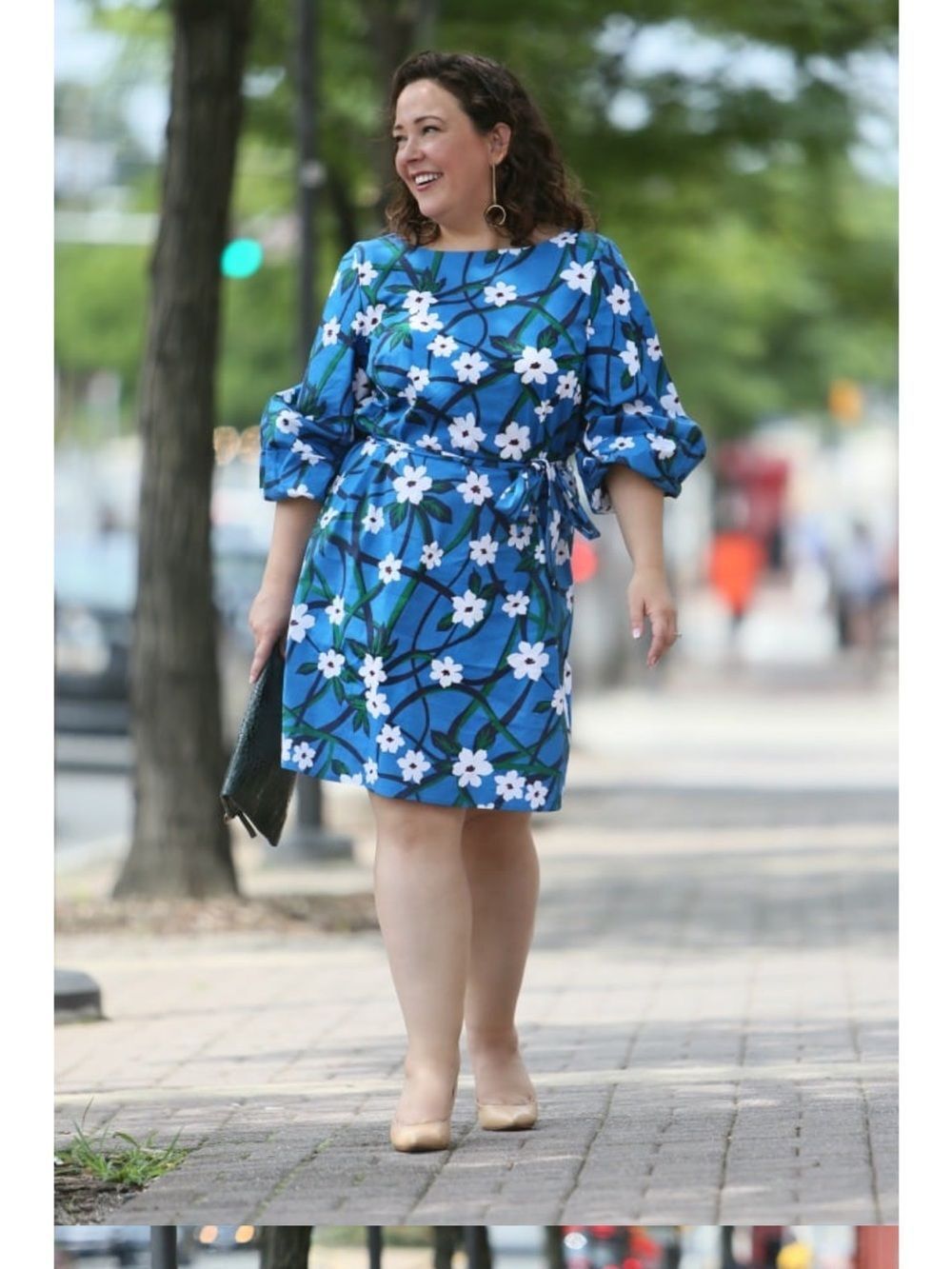 Draper James X Eloquii Southern Belle Floral Tie Waist Balloon Sleeve Dress 22